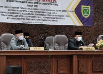 DPRD Gelar Paripurna  Penetapan Paslon Bupati dan Wakil Bupati Berau Terpilih