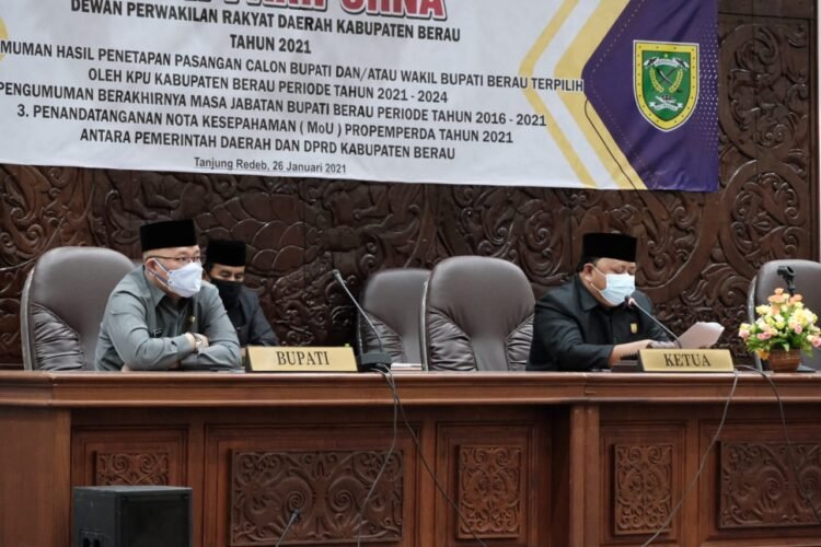 DPRD Gelar Paripurna Penetapan Paslon Bupati dan Wakil Bupati Berau Terpilih
