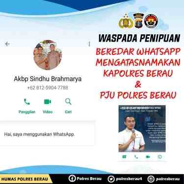 Modus Penipuan Gunakan Nama Kapolres Berau