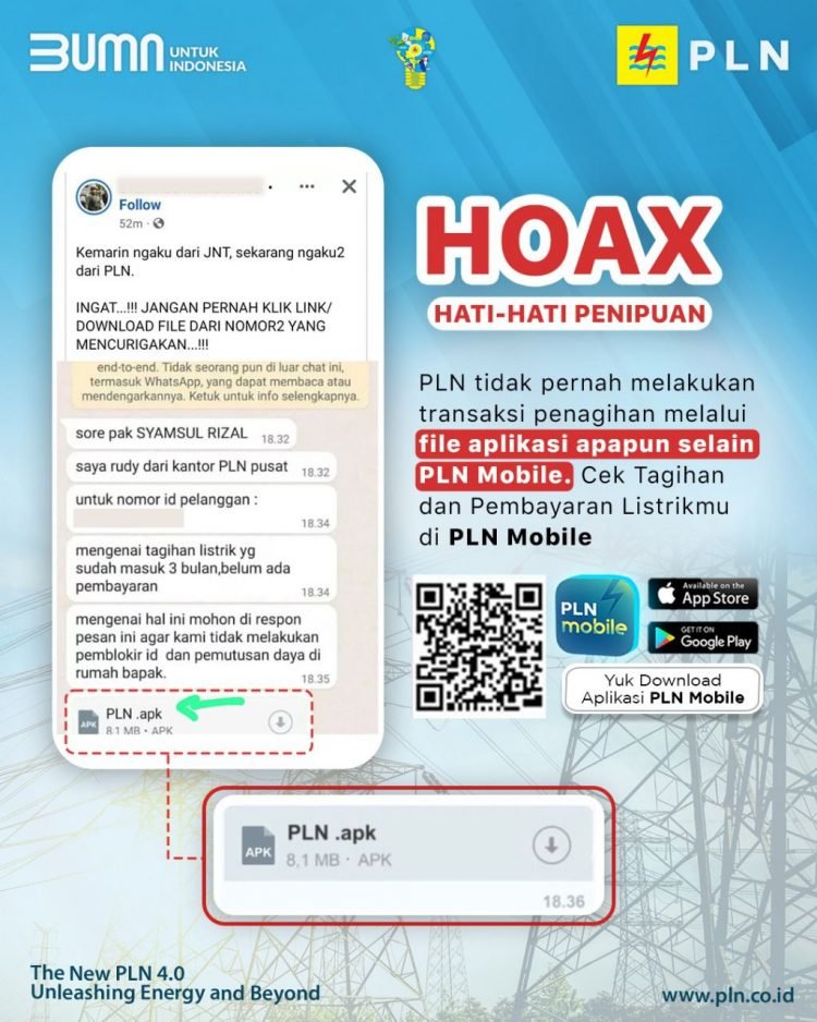 Chat Masuk Dengan Mengatasnamakan PLN Adalah Hoaks