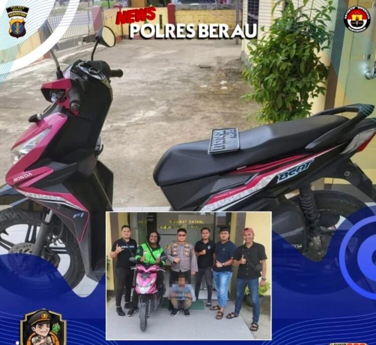 Tidak Sampai 2 Jam, Pelaku Pencurian Motor Ditangkap Unit Reskrim Polsek Sambaliung
