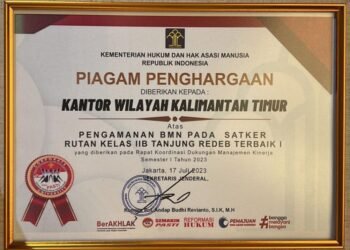 Rutan Tanjung Redeb Raih Prestasi, Kanwil Kemenkumham Kaltim Dapat Peringkat Pertama Pengamanan BMN Terbaik