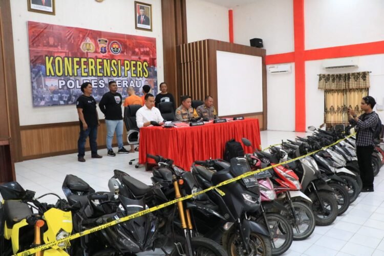 Berhasil Ungkap Kasus Curanmor, Polres Berau Amankan 21 Unit Motor Dari Tiga Pelaku