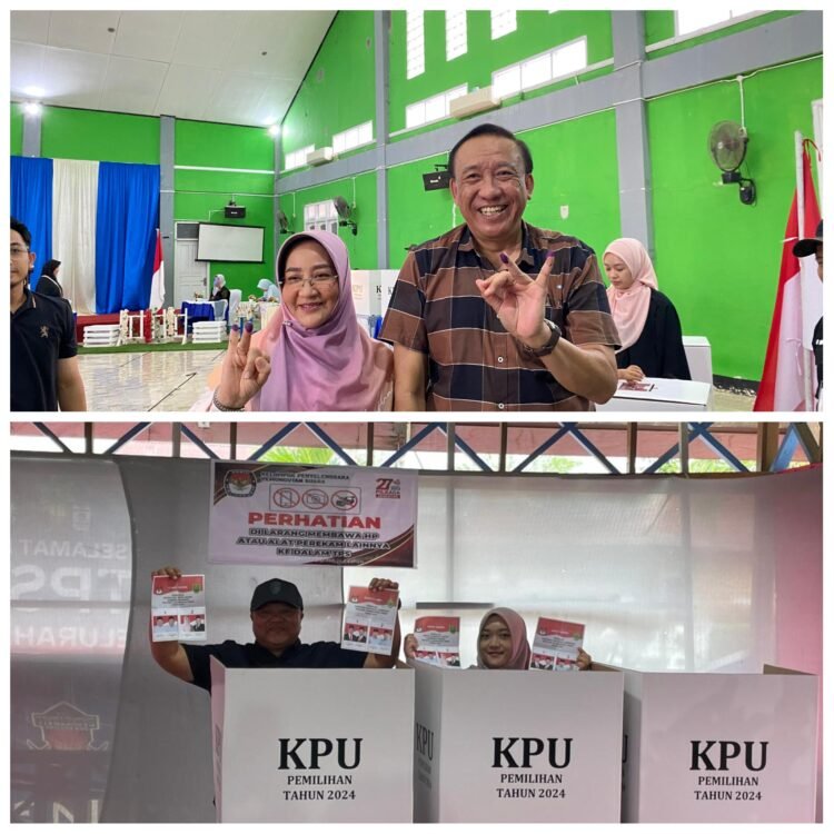 Bupati Sri Juniarsih Mas dan Wabub Gamalis Gunakan Hak Suaranya Di TPS 014 dan 002