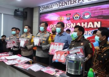 Penutup Akhir Tahun 2024, Polres Berau Musnahkan 2,8 Kilogram Sabu