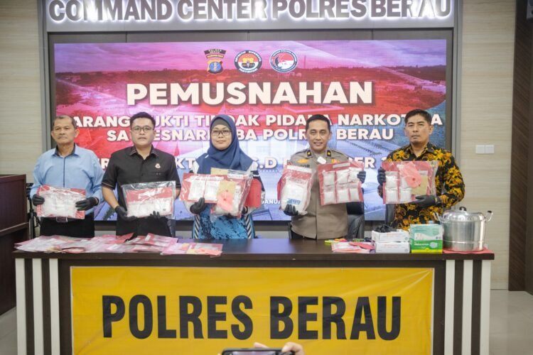 Polres Berau Musnahkan 3,2 Kg Sabu Hasil Ungkap 18 Kasus Narkotika